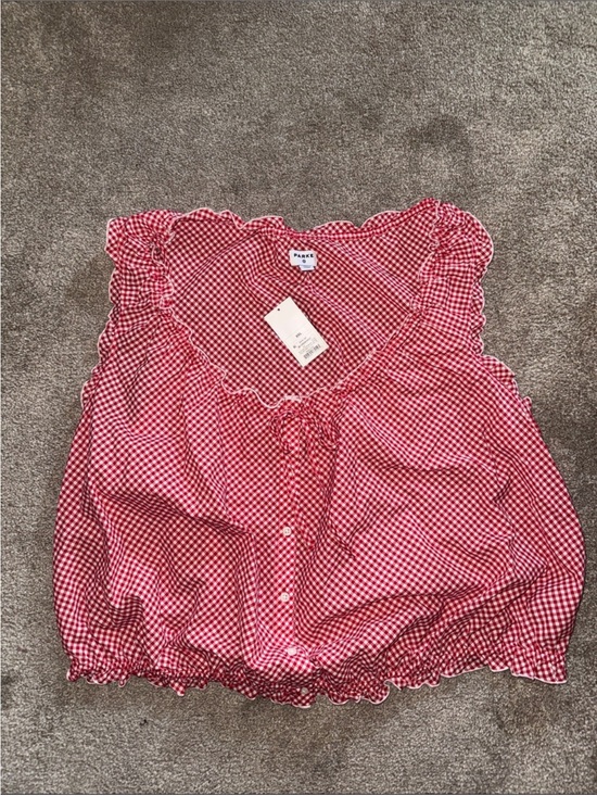 Parke Tops - Parke x Target Red Gingham Ruffle Blouse